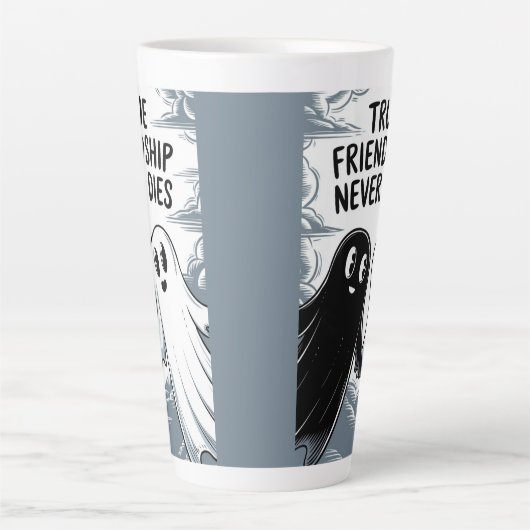 Echte vriendschap sterft nooit door geesten die el latte mok (Voorkant)