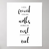 echte vriendschapsquote typografie inspirerend zoe poster (Voorkant)