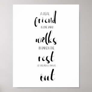 echte vriendschapsquote typografie inspirerend zoe poster