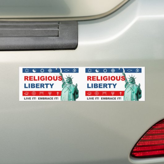 Echte vrijheid van godsdienst bumpersticker (Op auto)