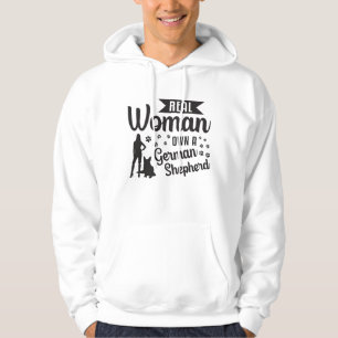 Echte vrouw bezitten een Duitse herder hond honden Hoodie