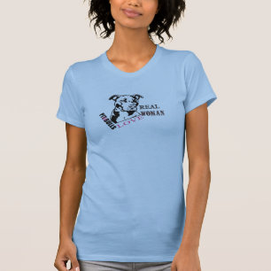 Echte vrouw houdt van putstieren t-shirt