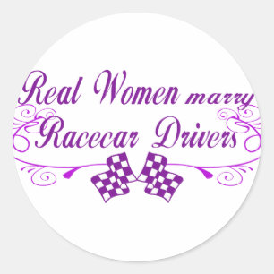Echte vrouwelijke racecar-chauffeurs ronde sticker