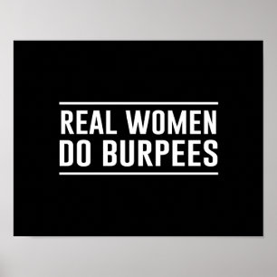 Echte vrouwen doen Burpees Poster