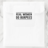 Echte vrouwen doen Burpees Vierkante Sticker (Tas)