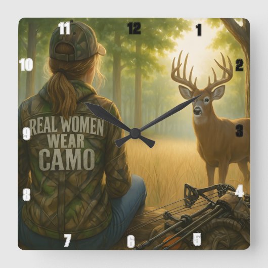 ECHTE VROUWEN DRAAG CAMO VIERKANTE KLOK (Voorkant)