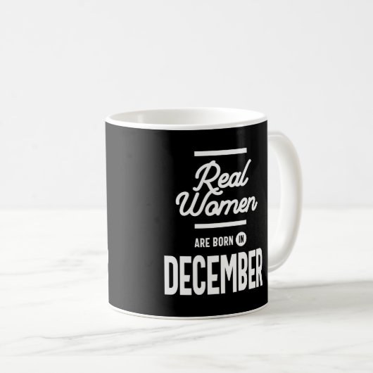 Echte vrouwen geboren in december vrouwen geb. koffiemok (Voorkant rechts)