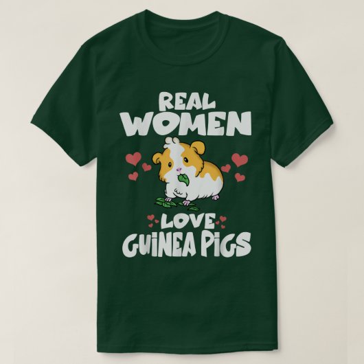 Echte vrouwen houden van cavia's koe-cavia's t-shirt (Design voorkant)