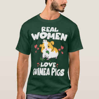 Echte vrouwen houden van cavia's koe-cavia's t-shirt
