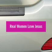 Echte vrouwen houden van Jezus Bumpersticker (Op auto)