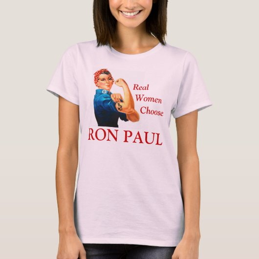 Echte vrouwen kiezen voor Ron Paul T-shirt (Voorkant)