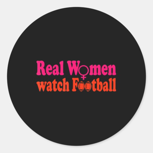 Echte vrouwen kijken naar Football Ronde Sticker (Voorkant)