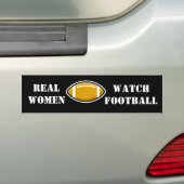 Echte Vrouwen Kijken Voetbal Bumpersticker (Op auto)