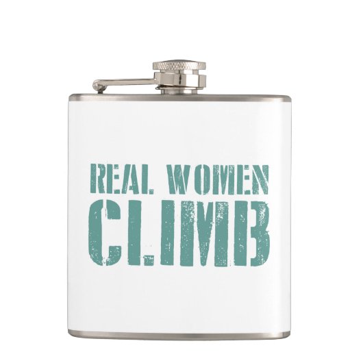 Echte vrouwen klimmen heupfles (Voorkant)