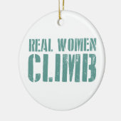 Echte vrouwen klimmen keramisch ornament (Links)