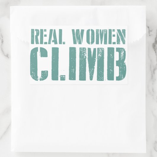 Echte vrouwen klimmen rechthoekige sticker (Tas)