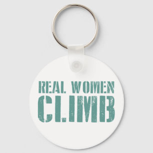 Echte vrouwen klimmen sleutelhanger