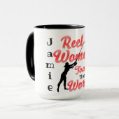 "Echte vrouwen..." Koffie Mok (Voorkant links)
