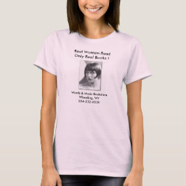 ECHTE VROUWEN LEZEN ALLEEN REËLE BOEKEN T-SHIRT