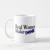Echte vrouwen maken tweelingen (blauw) koffiemok (Links)