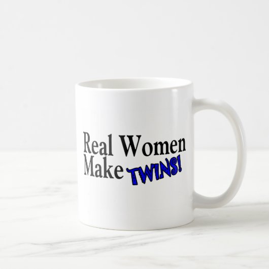 Echte vrouwen maken tweelingen (blauw) koffiemok (Rechts)