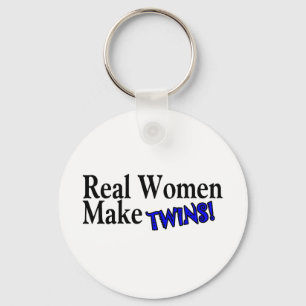 Echte vrouwen maken tweelingen (blauw) sleutelhanger