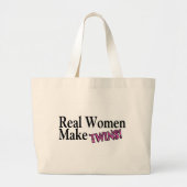 Echte vrouwen maken tweelingen (roze) grote tote bag (Voorkant)