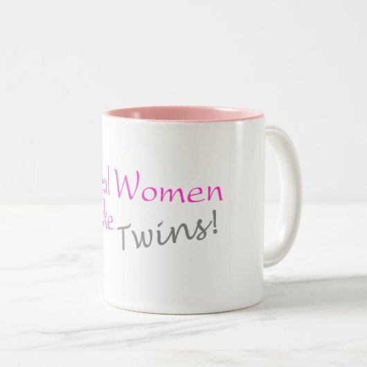Echte vrouwen maken tweelingen tweekleurige koffiemok (Voorkant rechts)