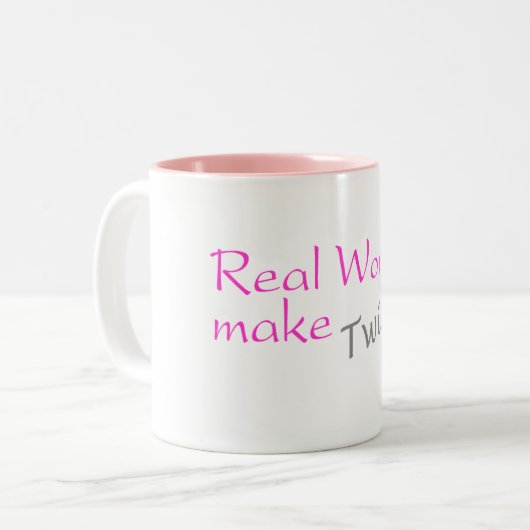 Echte vrouwen maken tweelingen tweekleurige koffiemok (Voorkant links)