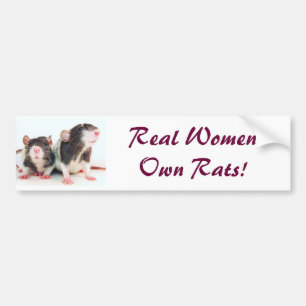 Echte vrouwen met eigen ratten! bumpersticker