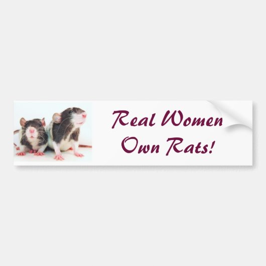 Echte vrouwen met eigen ratten! bumpersticker (Voorkant)
