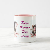 Echte vrouwen met eigen ratten! tweekleurige koffiemok (Center)