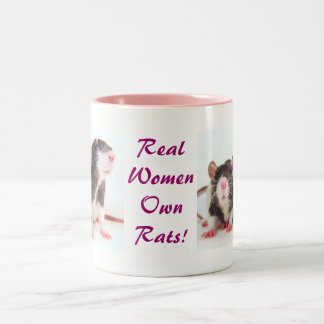 Echte vrouwen met eigen ratten! tweekleurige koffiemok