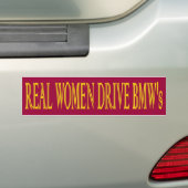 ECHTE VROUWEN RIJDEN BMS'S BUMPERSTICKER (Op auto)