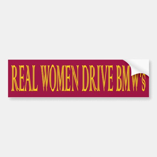 ECHTE VROUWEN RIJDEN BMS'S BUMPERSTICKER (Voorkant)