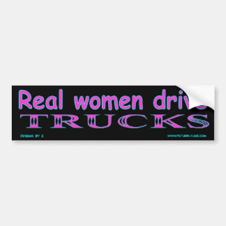 Echte vrouwen rijden in vrachtwagens bumpersticker