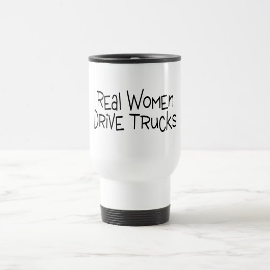 Echte vrouwen rijden met vrachtwagens reisbeker (Center)
