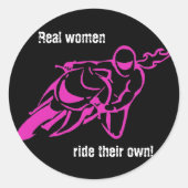 Echte vrouwen rijden sticker (Voorkant)