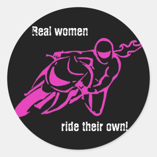 Echte vrouwen rijden sticker (Voorkant)