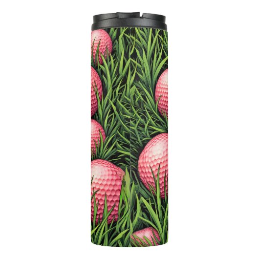 Echte vrouwen spelen golf grafisch thermosbeker (Achterkant)