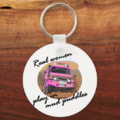 Echte vrouwen spelen in mud pudzels. sleutelhanger (Voorkant)