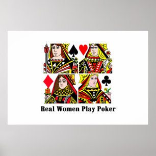 Echte vrouwen spelen poker poster