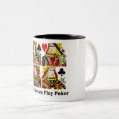 Echte vrouwen spelen poker tweekleurige koffiemok (Voorkant rechts)