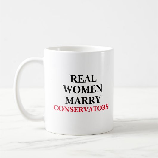 Echte vrouwen trouwen met conservators koffiemok (Links)