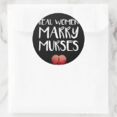 Echte vrouwen Trouwen Murses Mannelijke Verpleegst Ronde Sticker (Tas)