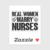 Echte vrouwen Trouwen Verpleegkundigen Kindergenee Sticker (Vel)
