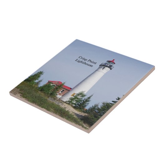 Echte vuurtoren voor Crisp Point Tegeltje (Zijkant)