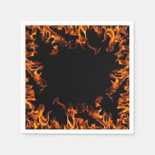 Echte Vuurvlam servetten sinaasappel geel zwart (Voorkant)