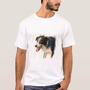 Echte Watercolor Border Collie T-Shirt