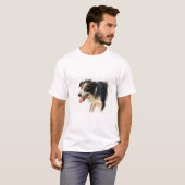 Echte Watercolor Border Collie T-Shirt (Voorkant volledig)